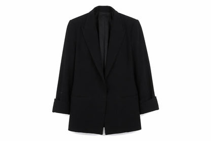 Mango Women's Black Blazer, Size M, Single-Breasted
