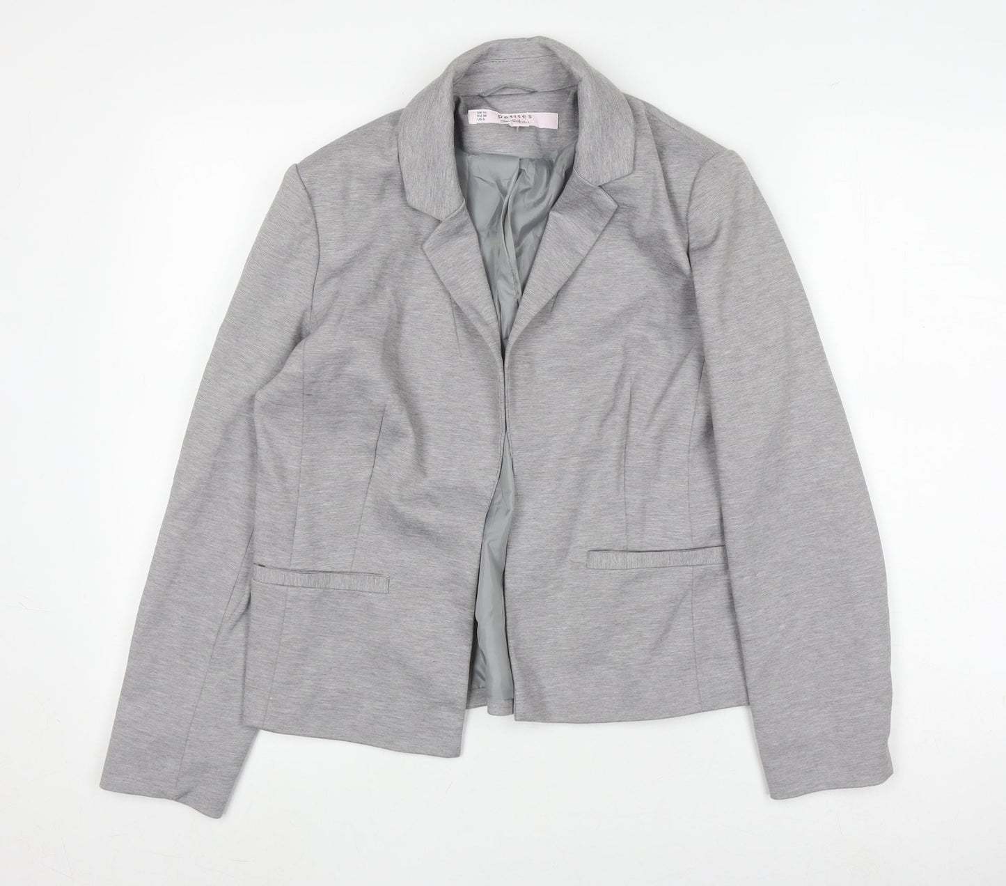 Miss Selfridge Grey Petite Blazer Women Size 10, Regular Fit