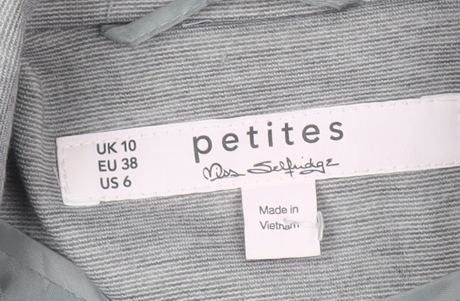 Miss Selfridge Grey Petite Blazer Women Size 10, Regular Fit