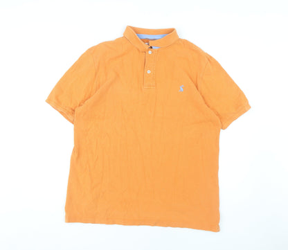 Joules Men's Orange Polo Shirt L Classic Style