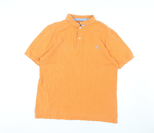 Joules Men's Orange Polo Shirt L Classic Style