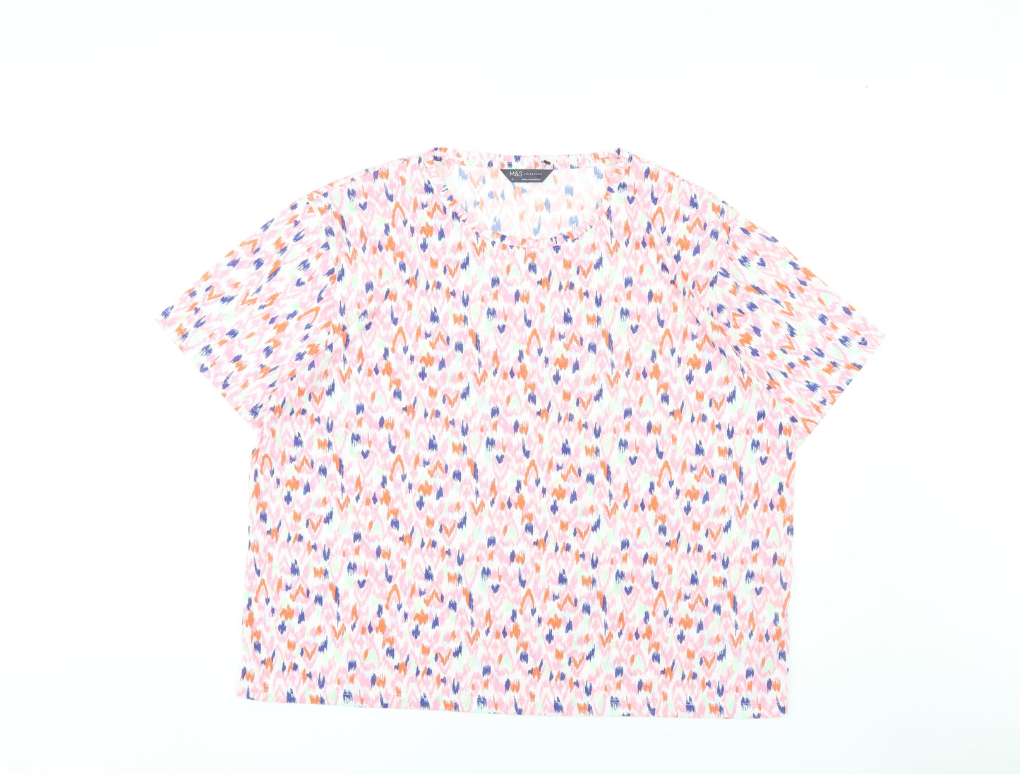 Womens UK Size 18 Marks and Spencer Pink Basic T-Shirt