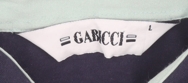 Gabicci Men's Green Colourblock Polo Shirt L