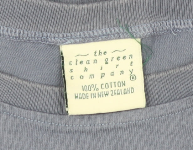 The Clean Green Men's Blue Graphic T-Shirt, Size L