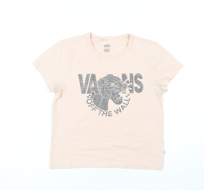Womens UK Size S VANS Pink Basic T-Shirt