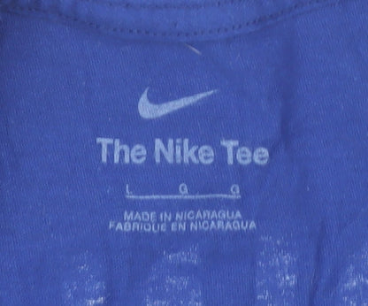 Nike Men's Blue Graphic Sports T-Shirt L