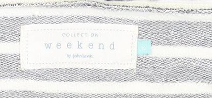 John Lewis Women's Blue Striped Boat Neck T-Shirt Size 14