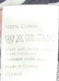 John Lewis Women's Blue Striped Boat Neck T-Shirt Size 14