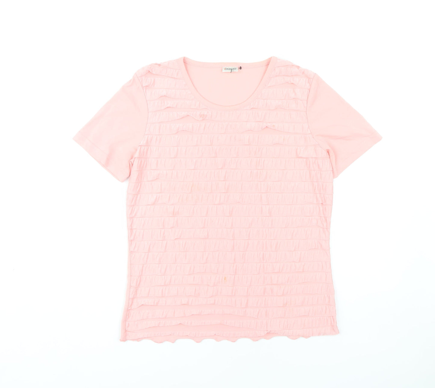 Damart Women's Pink T-Shirt, Size 10/12, Short Sleeve