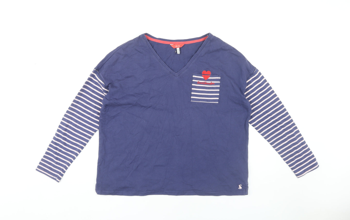 Womens UK Size 14 Joules Blue Basic T-Shirt