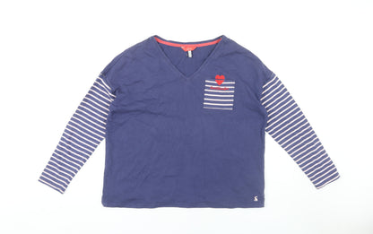 Womens UK Size 14 Joules Blue Basic T-Shirt