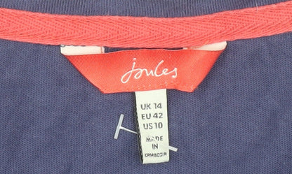Womens UK Size 14 Joules Blue Basic T-Shirt