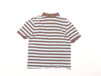 O'Neill Men's Brown Striped Polo Shirt Size S