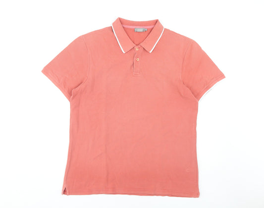 Jaeger Men's Pink L Polo Shirt - Short Sleeve Cotton