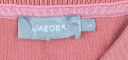 Jaeger Men's Pink L Polo Shirt - Short Sleeve Cotton