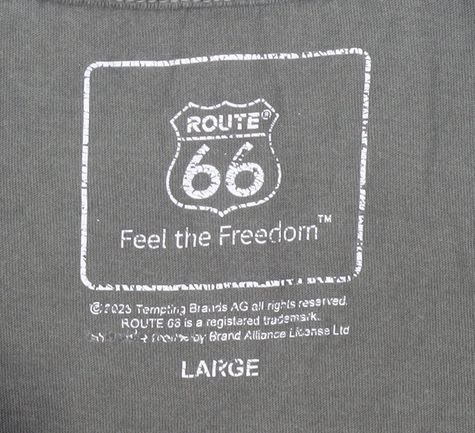 Route 66 Men's Grey Large Graphic T-Shirt