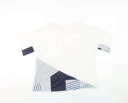 Jaeger Women's White Striped T-Shirt M