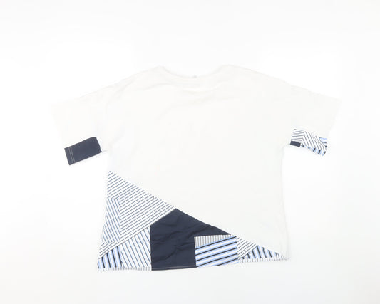 Jaeger Women's White Striped T-Shirt M