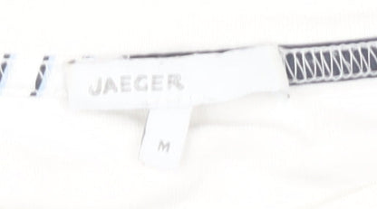 Jaeger Women's White Striped T-Shirt M