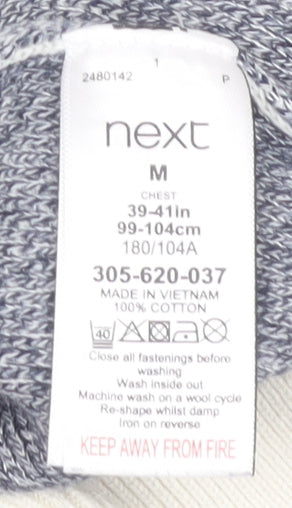 Next Men's Grey Polo Shirt - M, Short Sleeve, Cotton