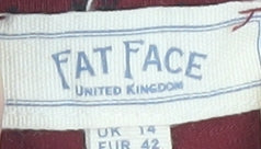 Womens UK Size 14 Fat Face Red Basic T-Shirt