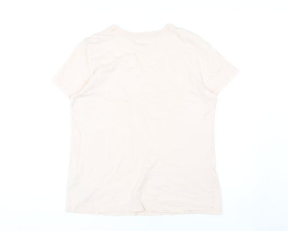 Unisex Adults UK Size M Nike Beige Basic T-Shirt