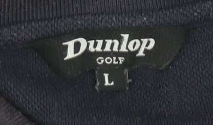 Dunlop Men's Black Polo Golf Shirt L Size Regular Fit