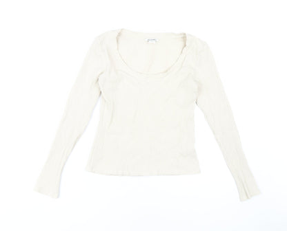 Womens UK Size M Monki Beige Basic T-Shirt