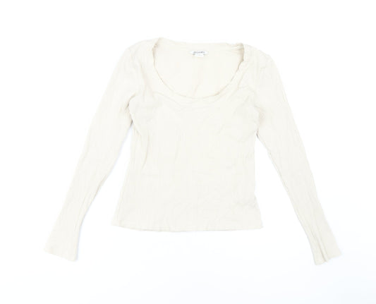 Womens UK Size M Monki Beige Basic T-Shirt