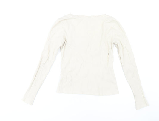 Womens UK Size M Monki Beige Basic T-Shirt