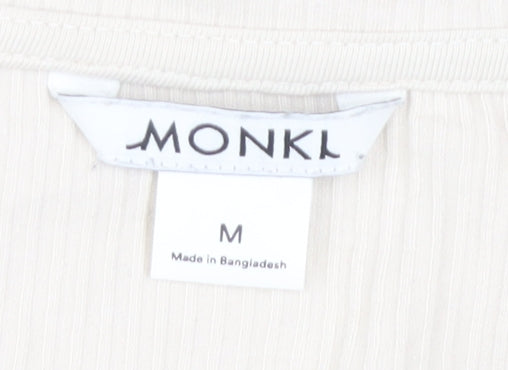 Womens UK Size M Monki Beige Basic T-Shirt
