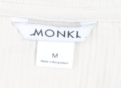 Womens UK Size M Monki Beige Basic T-Shirt