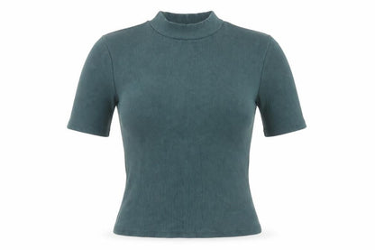 Modström Women's Green XS Mock Neck T-Shirt