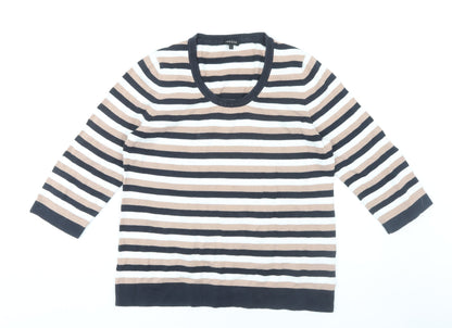 Jaeger Women's Multicoloured Stripe Pullover Jumper L