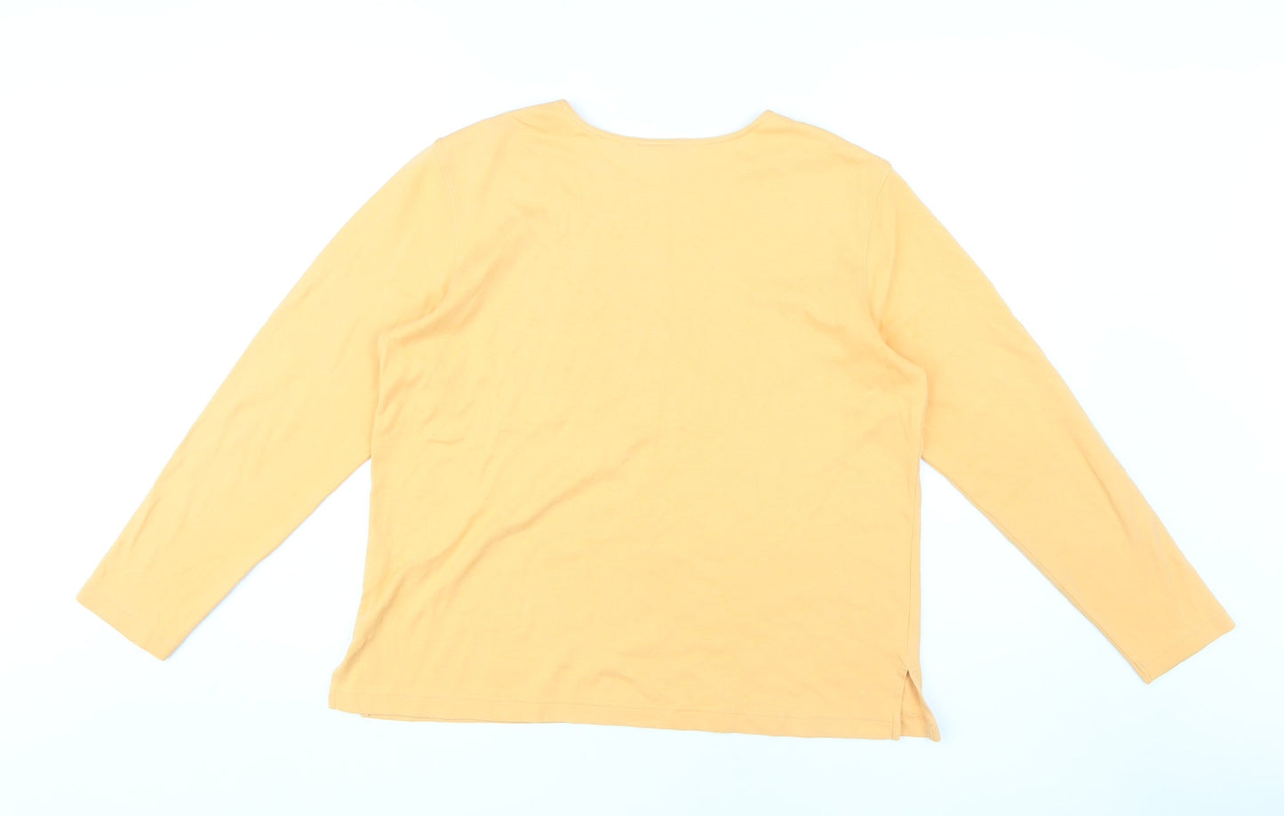 Womens UK Size M Lands' End Orange Basic T-Shirt