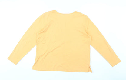 Womens UK Size M Lands' End Orange Basic T-Shirt