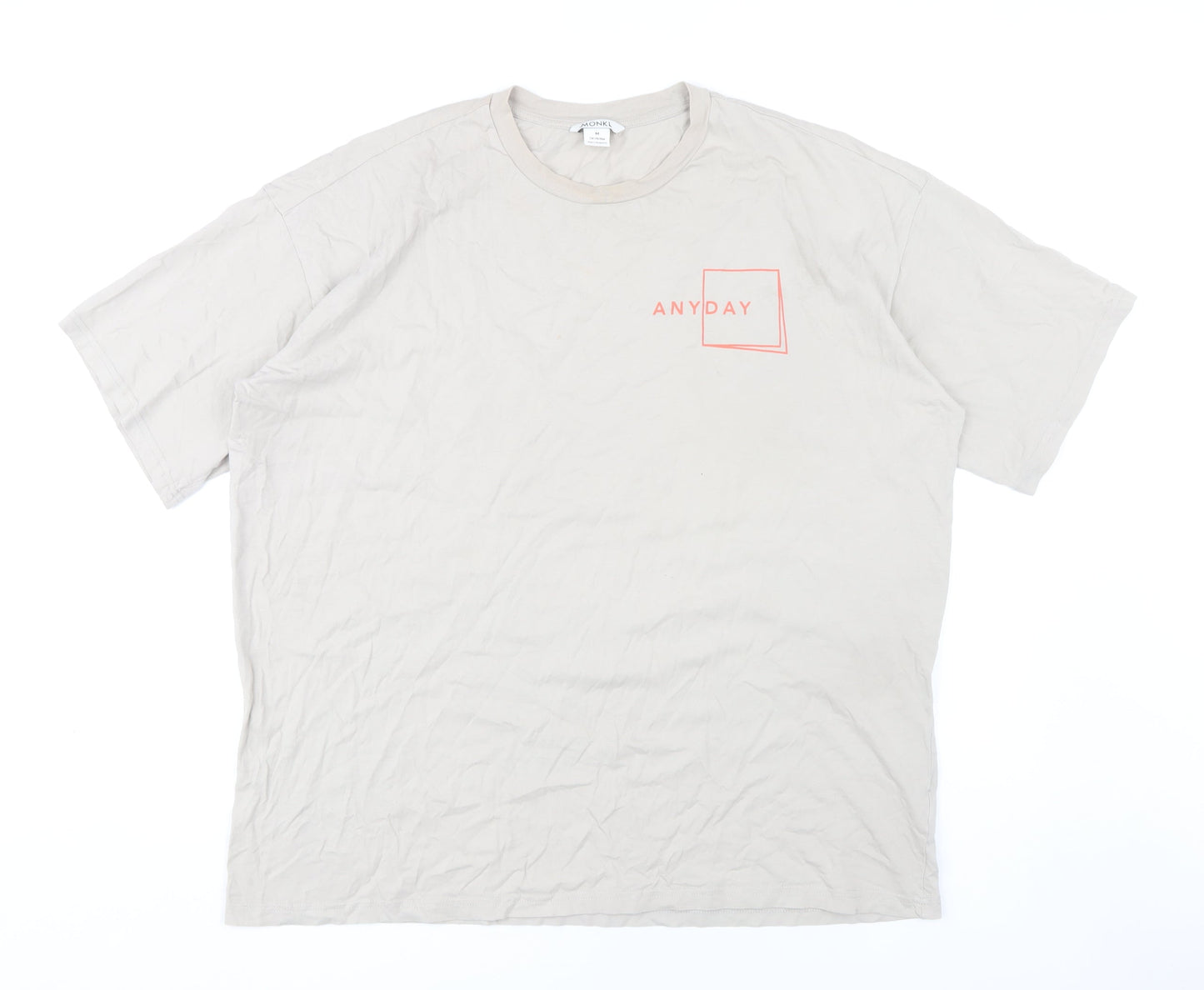 Womens UK Size M Monki Beige Basic T-Shirt