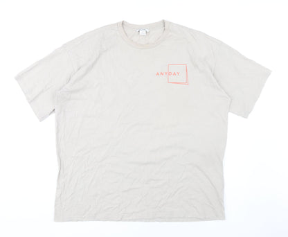 Womens UK Size M Monki Beige Basic T-Shirt