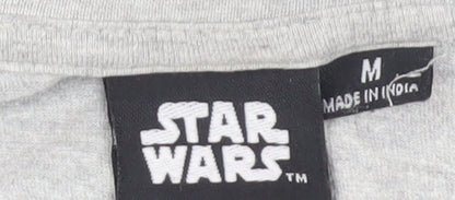 Star Wars Men's M Grey T-Shirt, Graphic Print, Sci-Fi Style