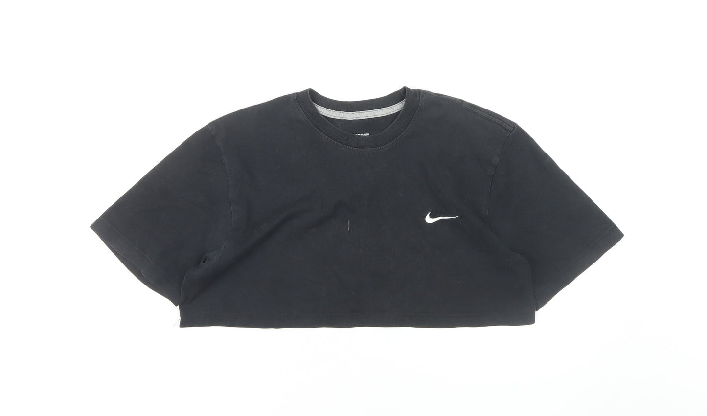 Unisex Adults UK Size M Nike Black Cropped T-Shirt