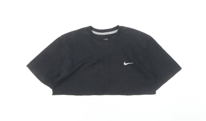 Unisex Adults UK Size M Nike Black Cropped T-Shirt