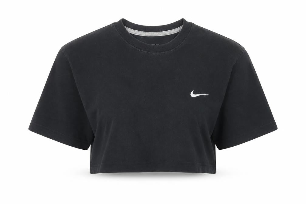 Front view of Nike Black Crop T-Shirt M unisex adults regular fit