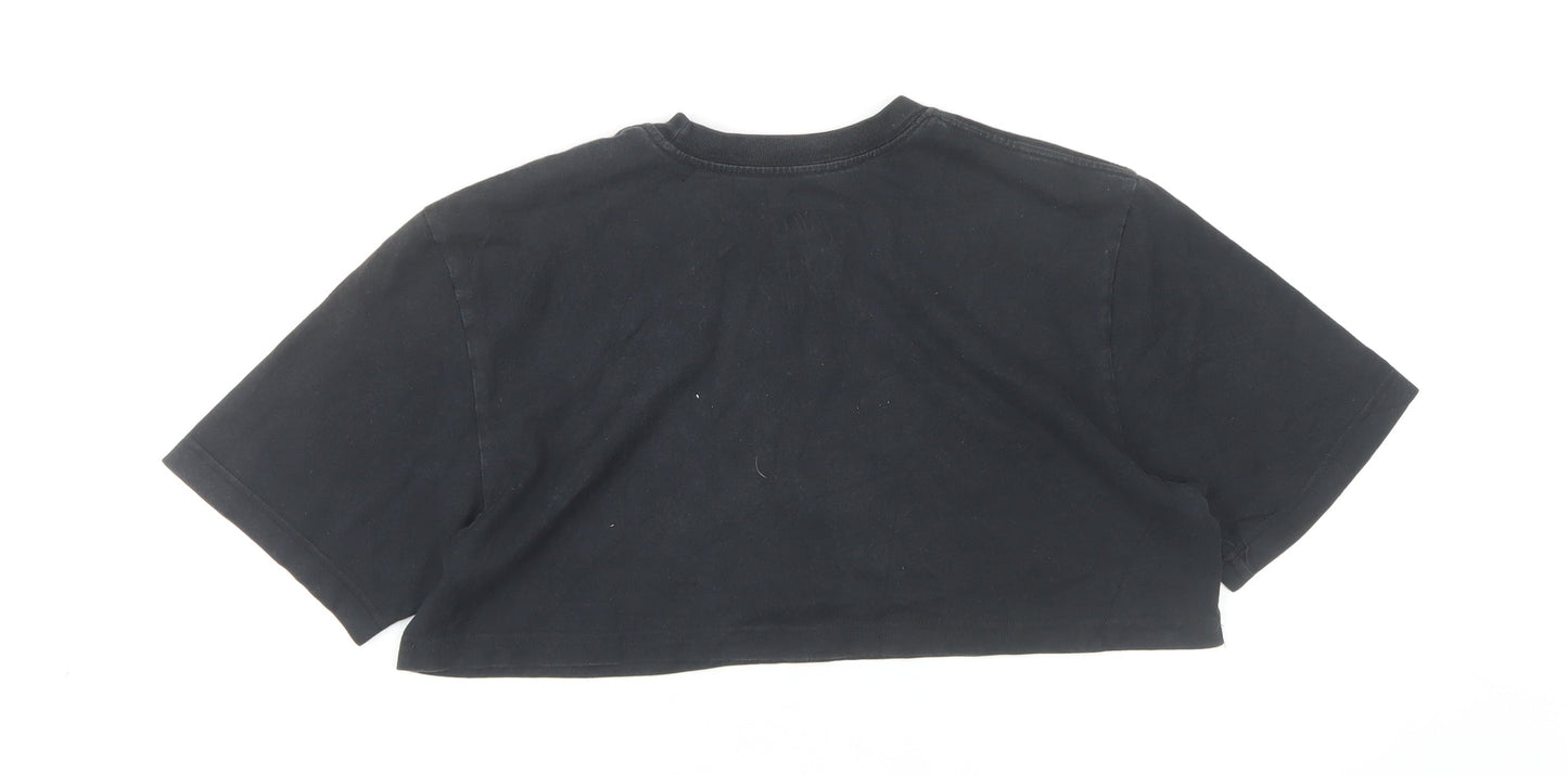 Unisex Adults UK Size M Nike Black Cropped T-Shirt