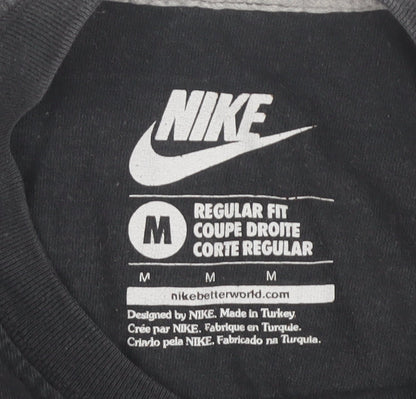 Unisex Adults UK Size M Nike Black Cropped T-Shirt