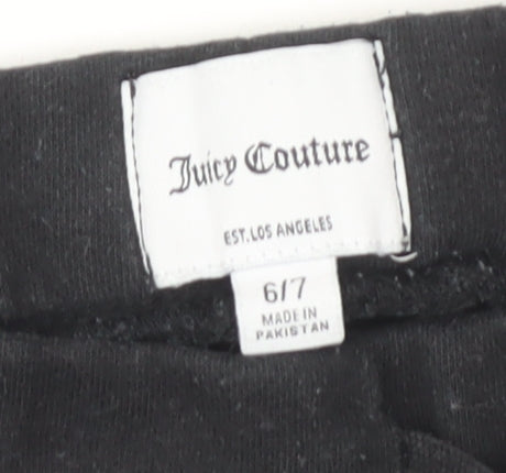 Juicy Couture Girls Black Jogger Trousers Size 6-7 Years