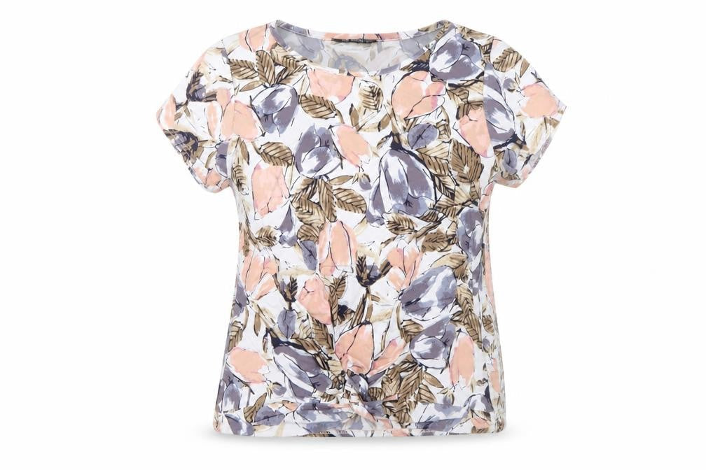Womens UK Size 14 Mia Moda Multicoloured Basic T-Shirt