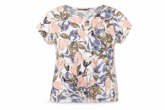 Womens UK Size 14 Mia Moda Multicoloured Basic T-Shirt