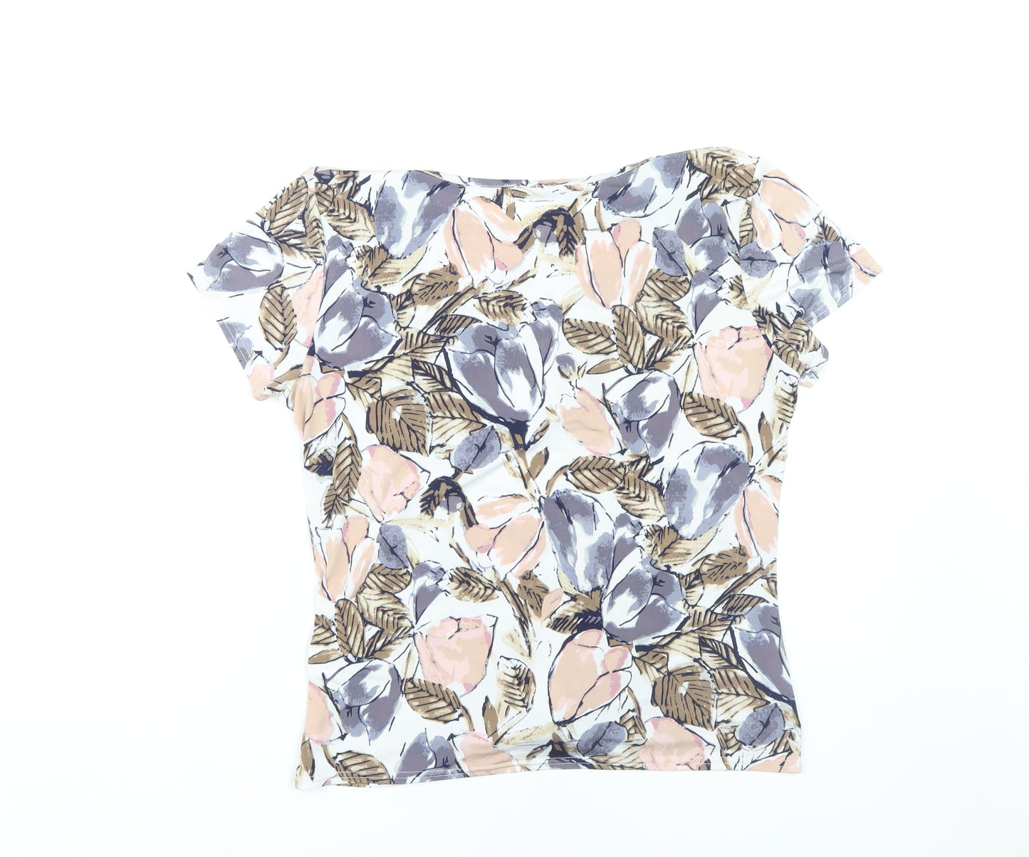 Womens UK Size 14 Mia Moda Multicoloured Basic T-Shirt