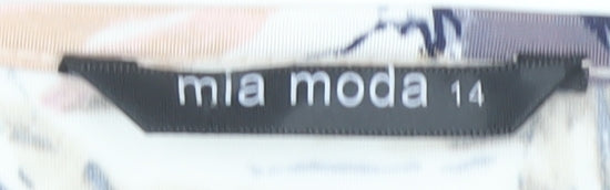 Womens UK Size 14 Mia Moda Multicoloured Basic T-Shirt