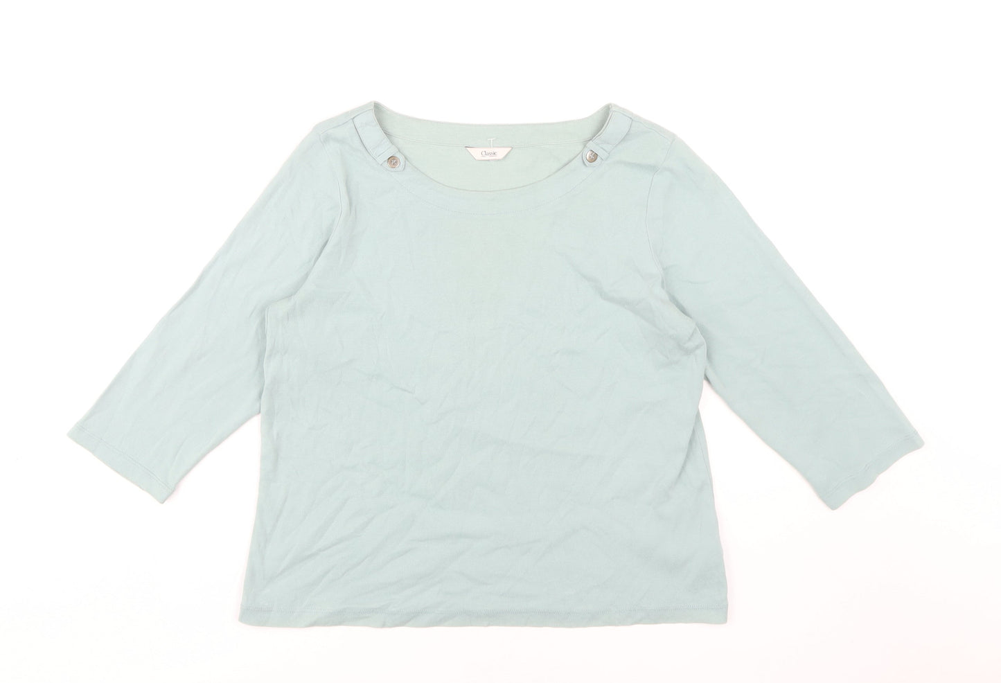 Womens UK Size 14 Marks and Spencer Blue Basic T-Shirt